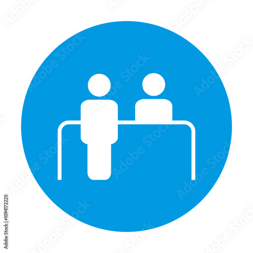 Customer service desk outline icon vector. Reception symbol for graphic design, logo, web site, social media, mobile app, ui
