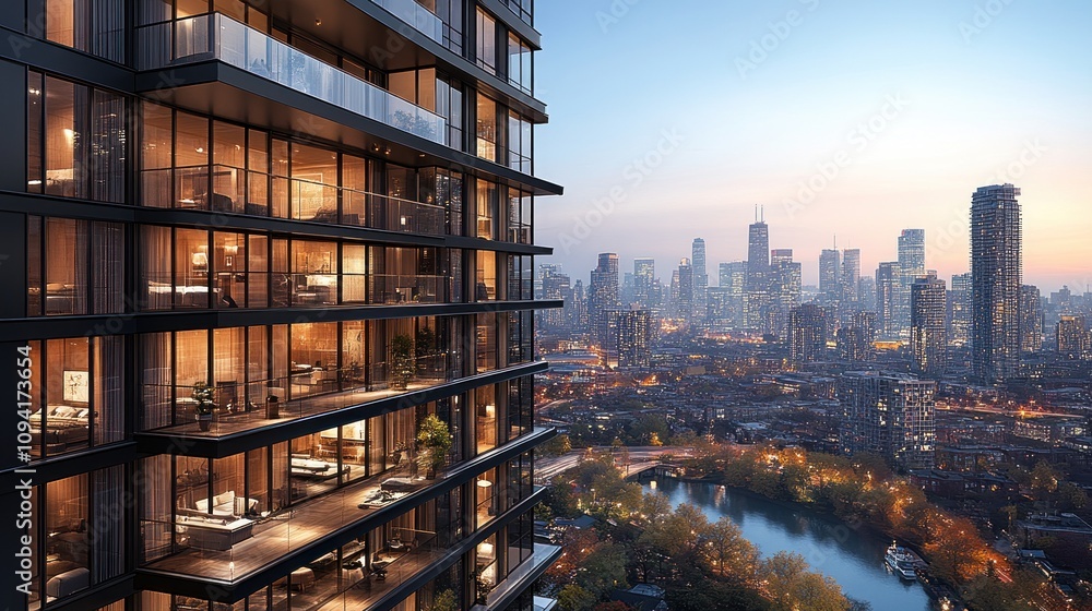 Obraz premium Cityscape View from a Skyscraper