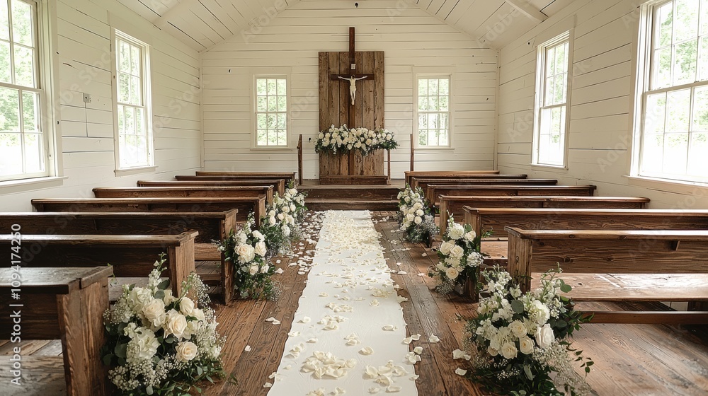 Serene Wedding Chapel Interior with Wooden Details and Floral Decor Perfect for Romantic Ceremonies in a Rustic Setting Surrounded by Nature's Beauty Serene Wedding Chapel Interior with Wooden Details and Floral Decor Perfect for Romantic Ceremonies in a Rustic Setting Surrounded by Nature's Beauty