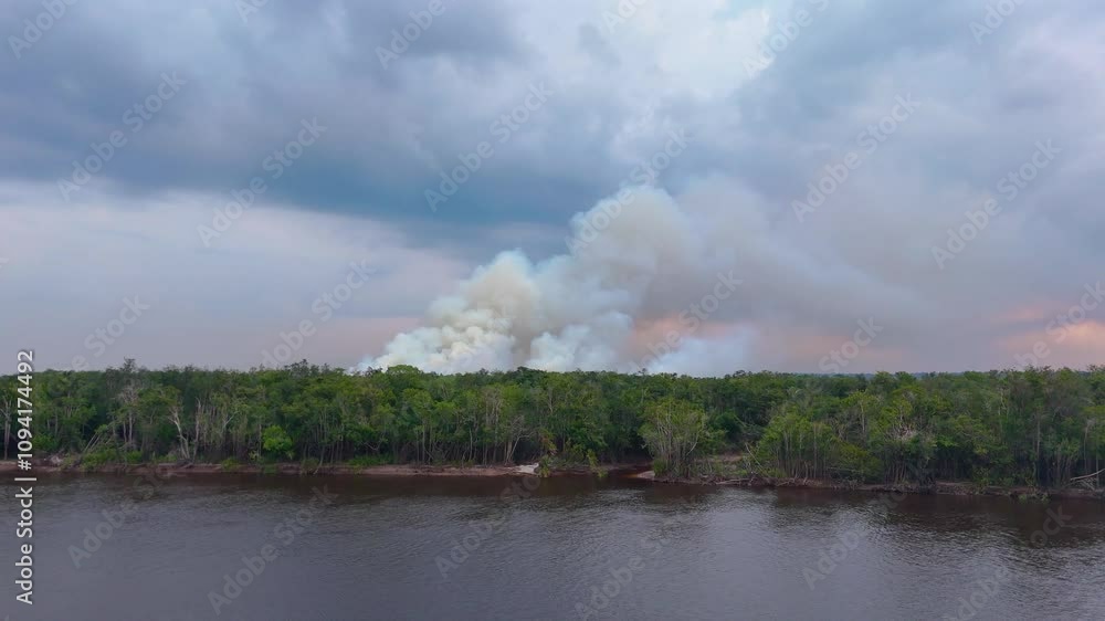Big wildlife burning in the Amazon Forest in Brazil. Big wildlife burning in the Amazon Forest in Brazil.