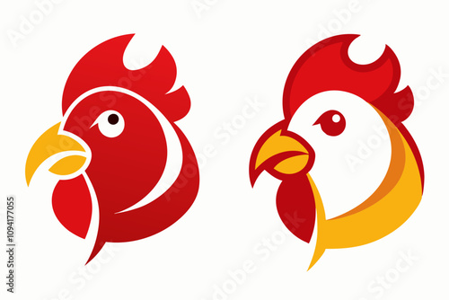 Animal hen vector art illustration on white background.