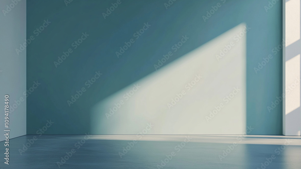Light and shadow play in a minimalistic room with soft colors during the daytime Light and shadow play in a minimalistic room with soft colors during the daytime