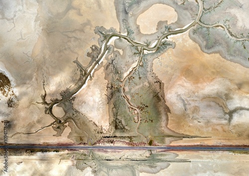 Aerial view of salt flats in north-west Queensland