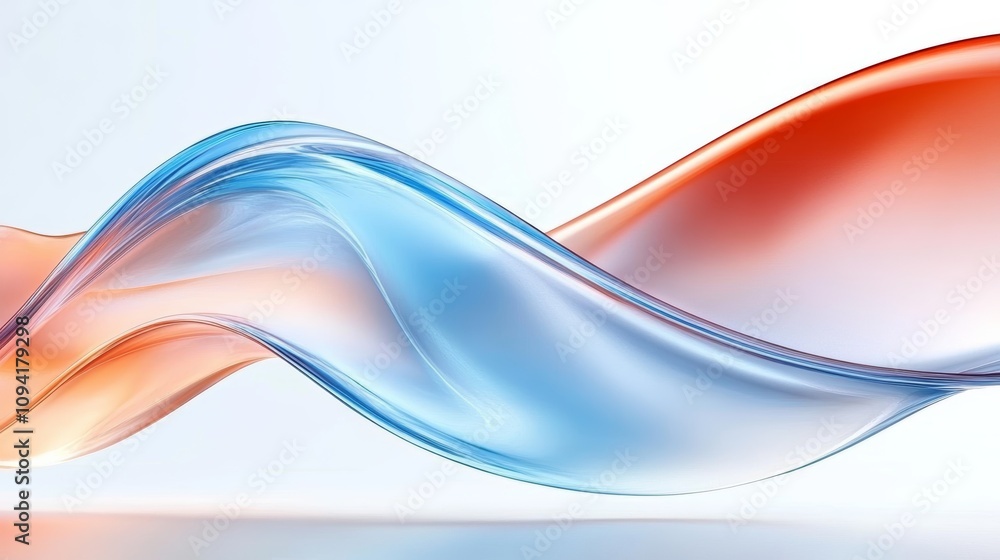 Fototapeta premium Abstract Fluid Wavy Shape Colorful Blue Orange Gradient Background Texture