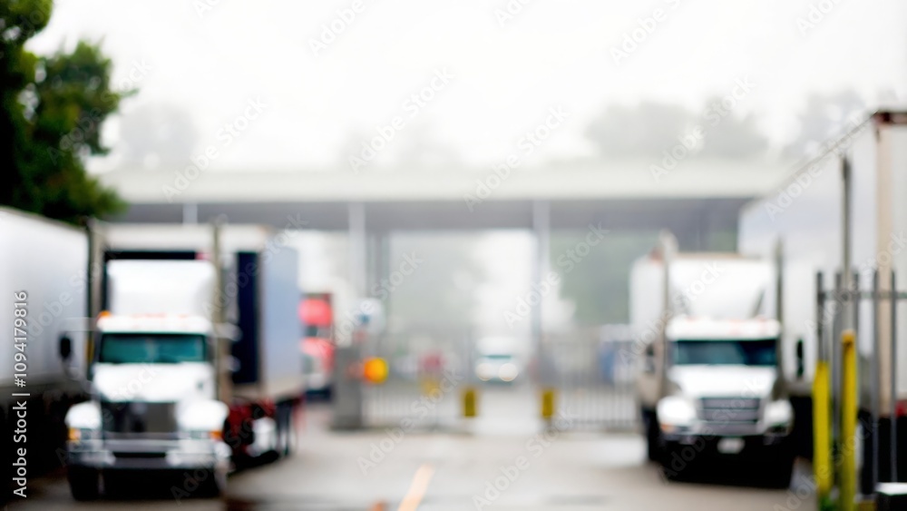 Factory Gateway Blur – A hazy backdrop of the entrance to a factory with trucks nearby.
Factory Gateway Blur – A hazy backdrop of the entrance to a factory with trucks nearby.