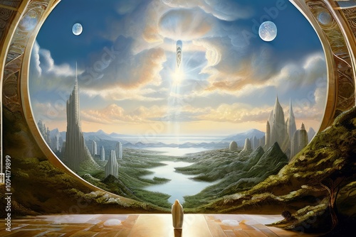 vision of the future depicting prophetic or imaginative foresigh photo