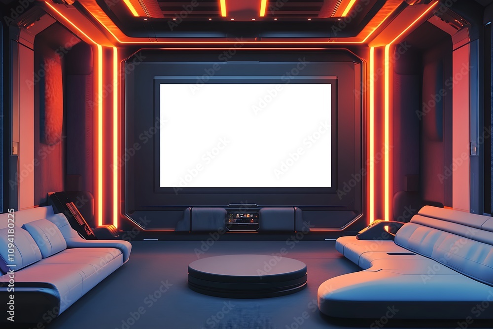 Fototapeta premium Mock up concept. Poster frame in room interior. 3d Illustration.