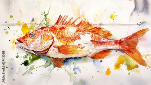 Red Snapper in Bocuse Style: Watercolor Elegance photo