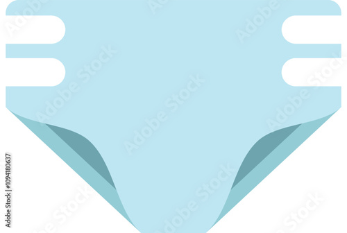 This illustration showcases a light blue baby diaper, emphasizing its role in providing comfort and safeguarding against leaks