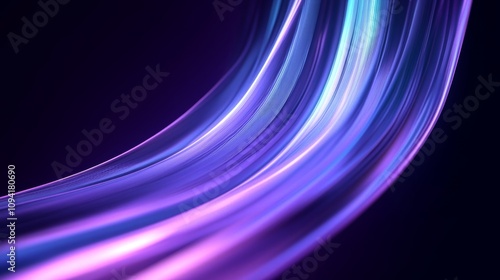 Abstract Futuristic Neon Glowing Wave Digital Art Background