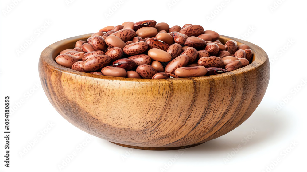 A wooden bowl filled with fresh, dried red kidney beans, perfect for cooking and healthy meal preparation. A wooden bowl filled with fresh, dried red kidney beans, perfect for cooking and healthy meal preparation.