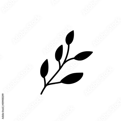 plant leaf branch silhouette