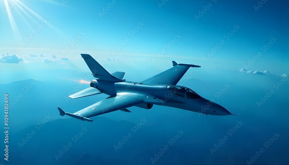 military jet gliding in a deep blue sky military jet gliding in a deep blue sky