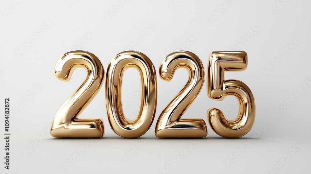3D Glossy and Shiny Balloon-Shaped Gold Number 3D Glossy and Shiny Balloon-Shaped Gold Number