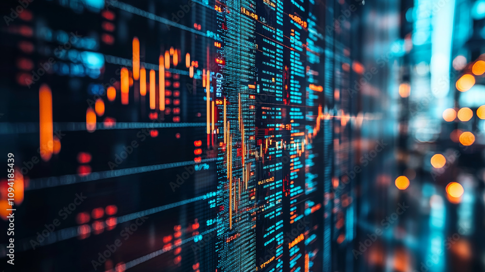 Dynamic financial data visualization with vibrant graphs and charts Dynamic financial data visualization with vibrant graphs and charts
