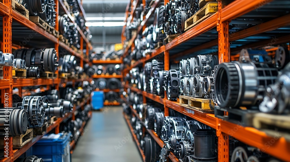 Capacity Shipping System, Expansive Industrial Warehouse with Automotive Parts and Components Capacity Shipping System, Expansive Industrial Warehouse with Automotive Parts and Components