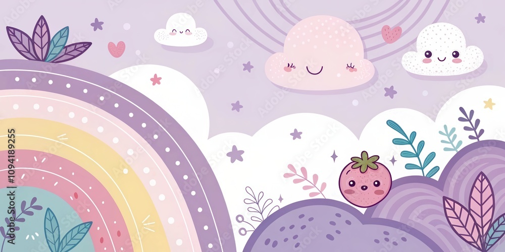 cute beautiful cartoon light purple background cute beautiful cartoon light purple background