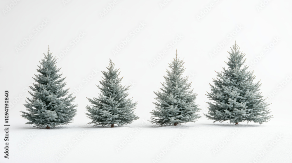 Fototapeta premium Elegant arrangement of pine trees in studio setting, showcasing natural textures