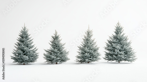 Elegant arrangement of pine trees in studio setting, showcasing natural textures