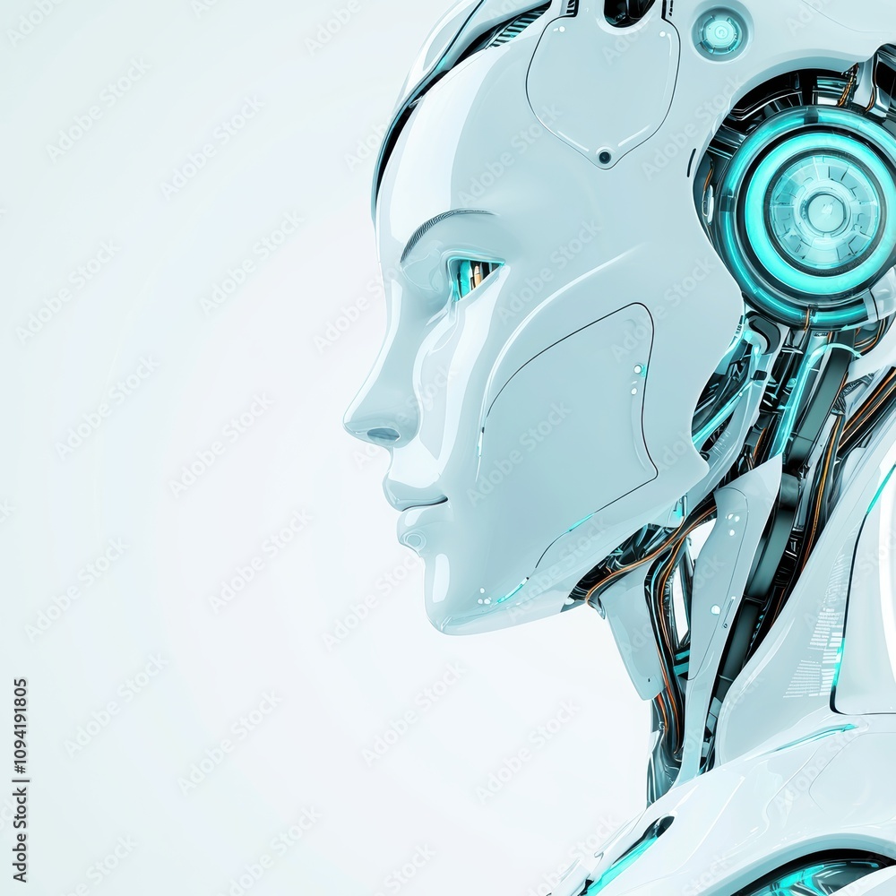 A futuristic robotic head featuring sleek design and glowing elements, symbolizing advanced technology and artificial intelligence. A futuristic robotic head featuring sleek design and glowing elements, symbolizing advanced technology and artificial intelligence.