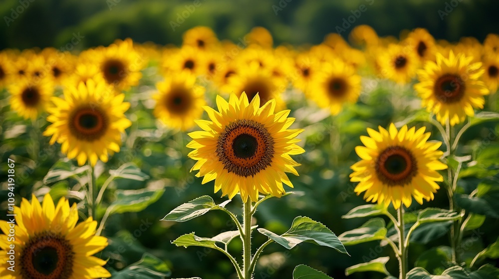 Breathtaking Aerial View of Thriving Sunflower Field on Sustainable Farm Breathtaking Aerial View of Thriving Sunflower Field on Sustainable Farm