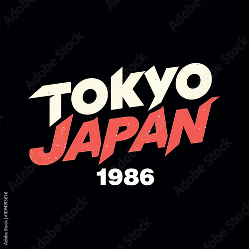 "Tokyo Japan 1986" Vector Illustration T-Shirt - Retro City Text Graphic Tee
