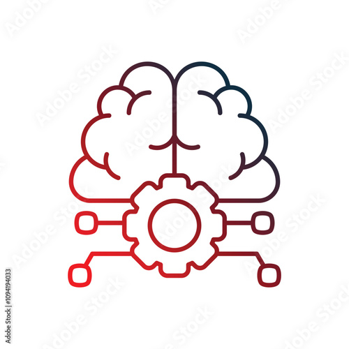 deep learning gradient icon with white background vector stock illustration