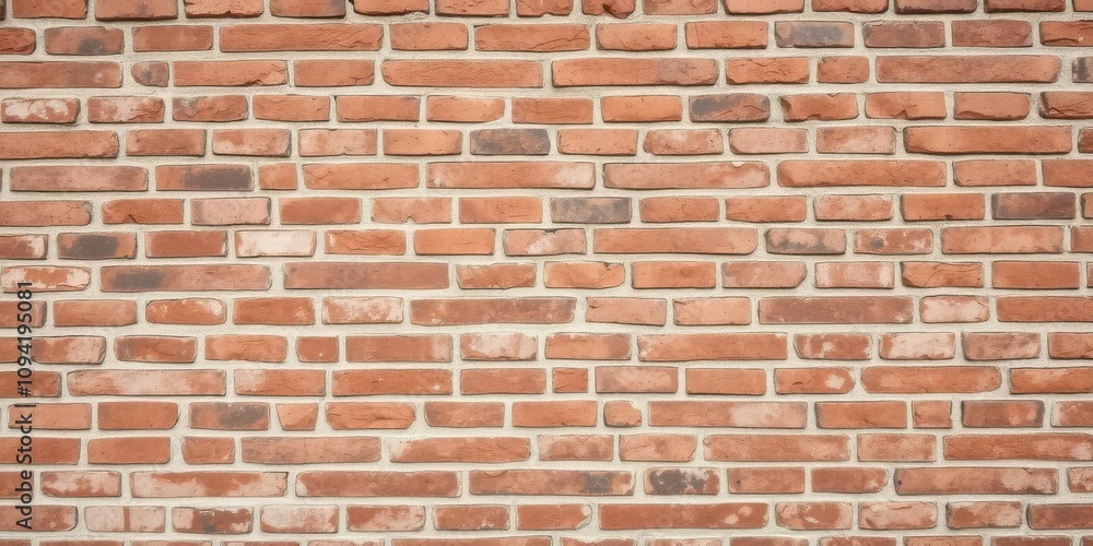 Rustic red brick wall with rough texture and weathered surface, urban Rustic red brick wall with rough texture and weathered surface, urban
