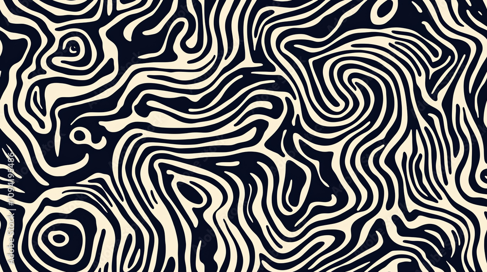 Abstract maze seamless pattern in black and white Abstract maze seamless pattern in black and white