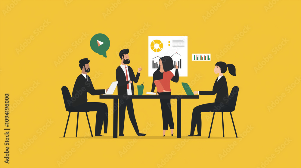 Business Meeting with Diverse Professionals in Corporate Setting Business Meeting with Diverse Professionals in Corporate Setting