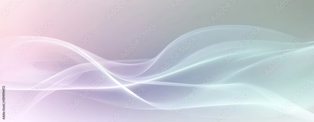 Fototapeta premium Abstract Digital Art with Flowing White Waves and Gradient Background