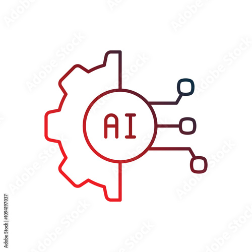 technology gradient icon with white background vector stock illustration