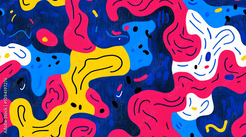 Fluid shapes seamless pattern in vibrant colors Fluid shapes seamless pattern in vibrant colors