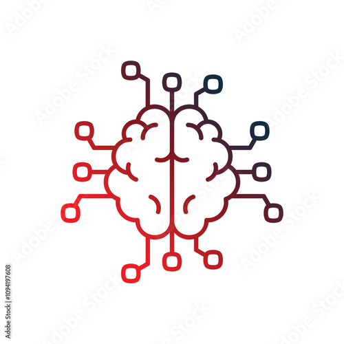 superintelligence gradient icon with white background vector stock illustration