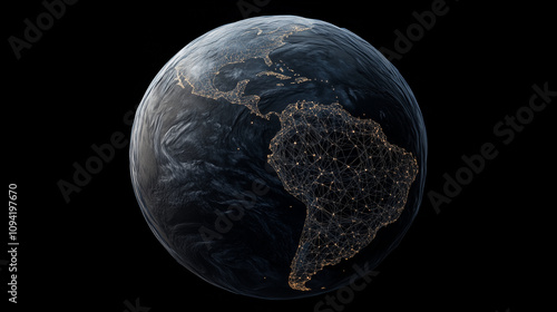 Earth Globe Digital Network Global Communication Technology photo