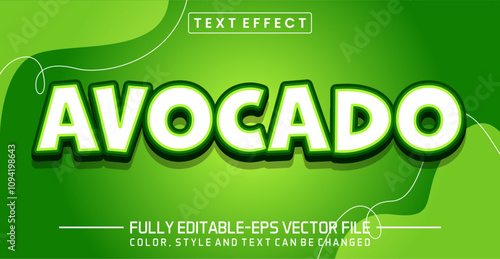 Avocado  font Text effect editable