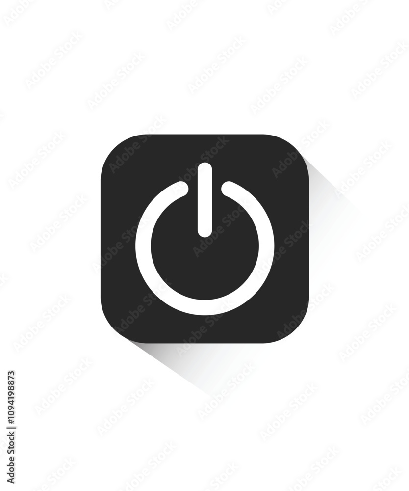 On/Off switch - white vector icon with shadow stock illustration On/Off switch - white vector icon with shadow stock illustration