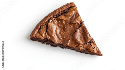 A Single Slice Of Delicious Chocolate Brownie photo