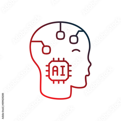 cybernetics gradient icon with white background vector stock illustration