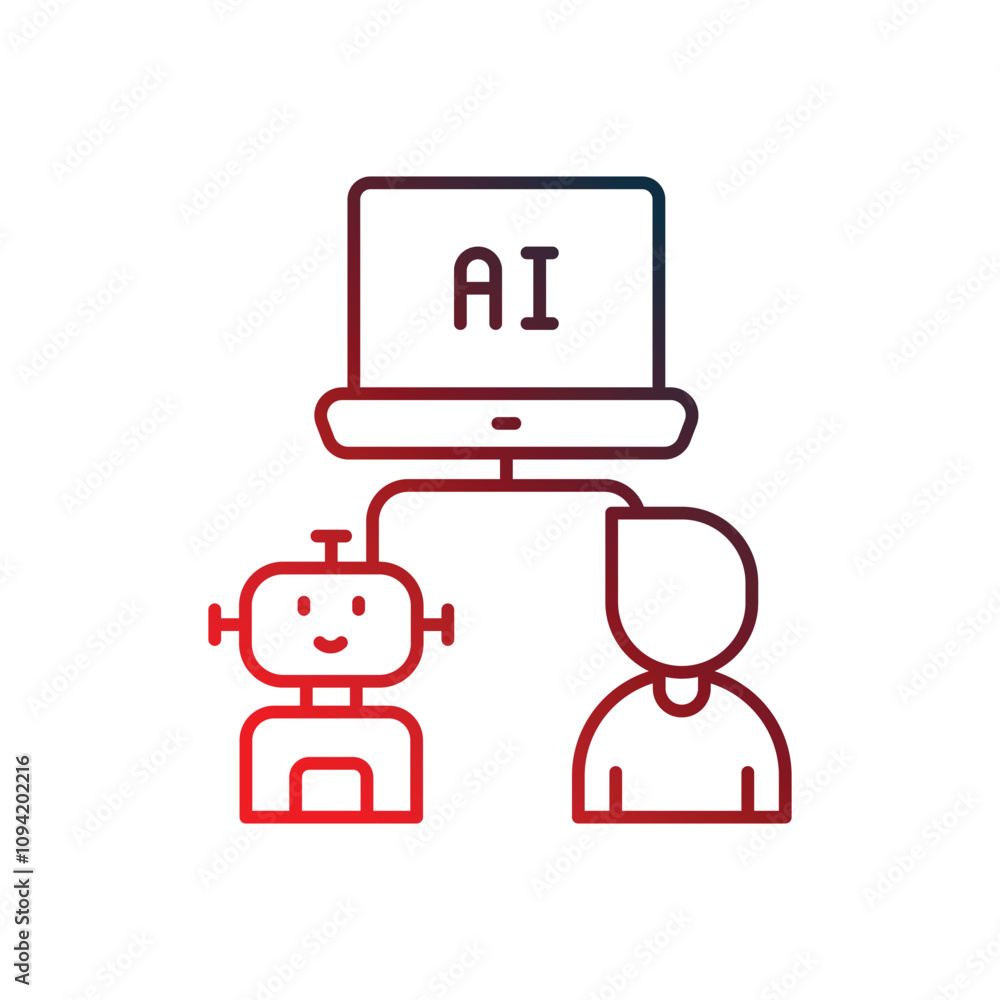 turing test gradient icon with white background vector stock illustration turing test gradient icon with white background vector stock illustration