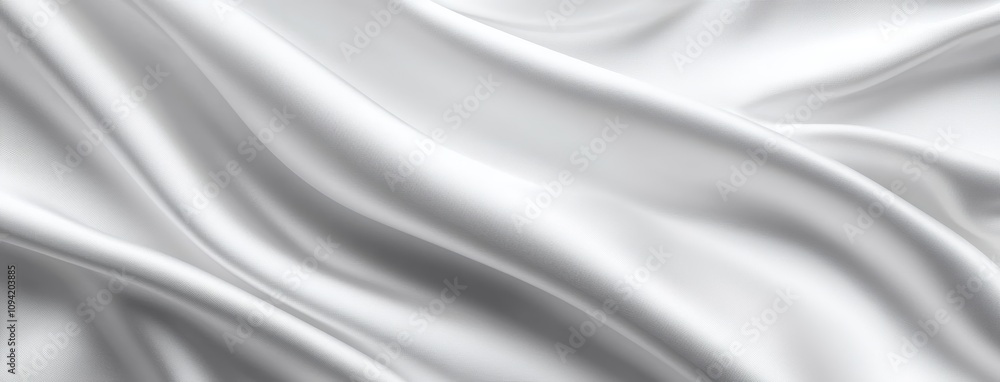 Fototapeta premium White Satin Fabric Draped Texture Background for Elegant Designs and Textiles