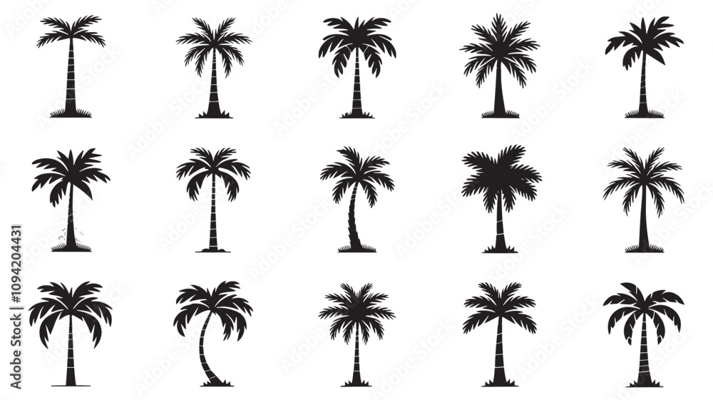 vector Plam tree design, plam tree silhouette vector Plam tree design, plam tree silhouette