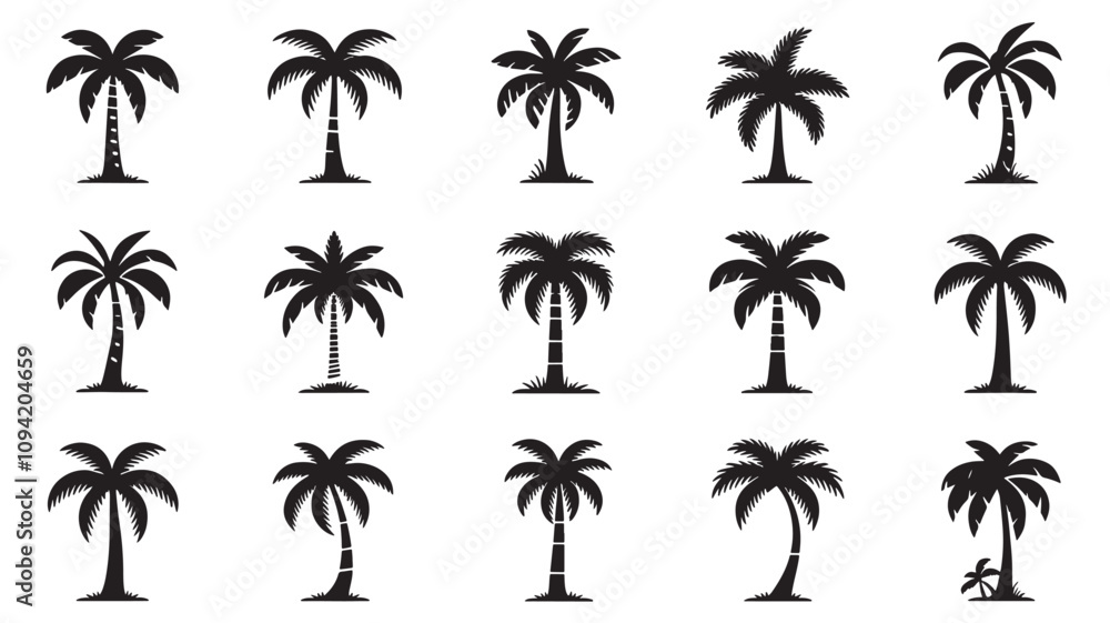 Obraz premium vector Plam tree design, plam tree silhouette