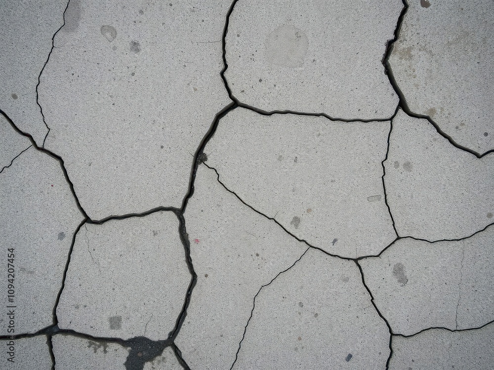 Obraz premium cracked concrete surface covered in grime and stains, gritty