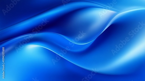 Abstract Blue Fluid Waves Smooth Gradient Background Dynamic Design Element for Digital Art Wallpaper Cover Poster