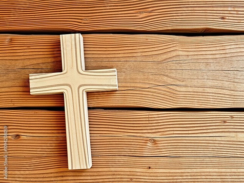 Wooden cross with natural wood grain and weathered finish, natural wood, wooden art, natural elements