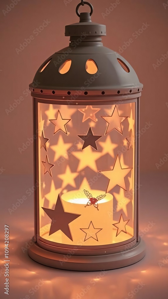 Christmas-themed lantern with stars illuminating candle cozy home decor warm indoor environment serene viewpoint festive concept Christmas-themed lantern with stars illuminating candle cozy home decor warm indoor environment serene viewpoint festive concept