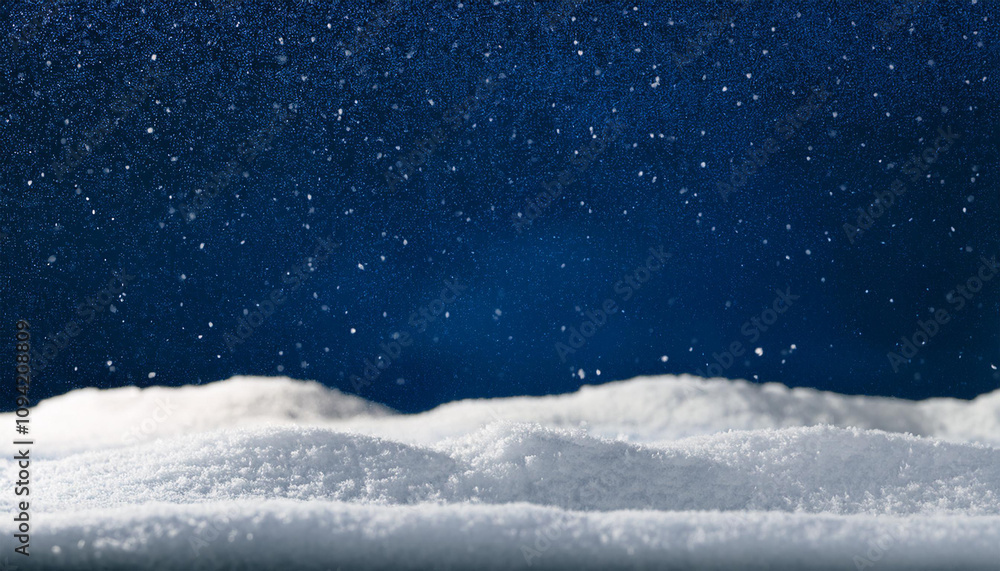 Fototapeta premium 雪が降り積もっているネイビーの背景