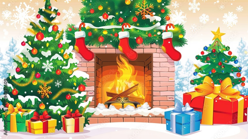 Illustration_of_Christmas_tree_and_holiday Illustration_of_Christmas_tree_and_holiday