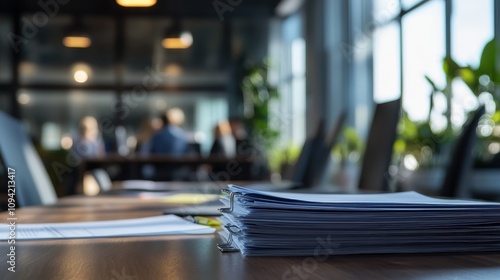 Wallpaper Mural Office documents on a table. Illustrates paperwork in a busy workplace, perfect for business or office concepts. Torontodigital.ca